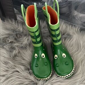 EUC KomforMe Alligator Green Rain Boots sz 12